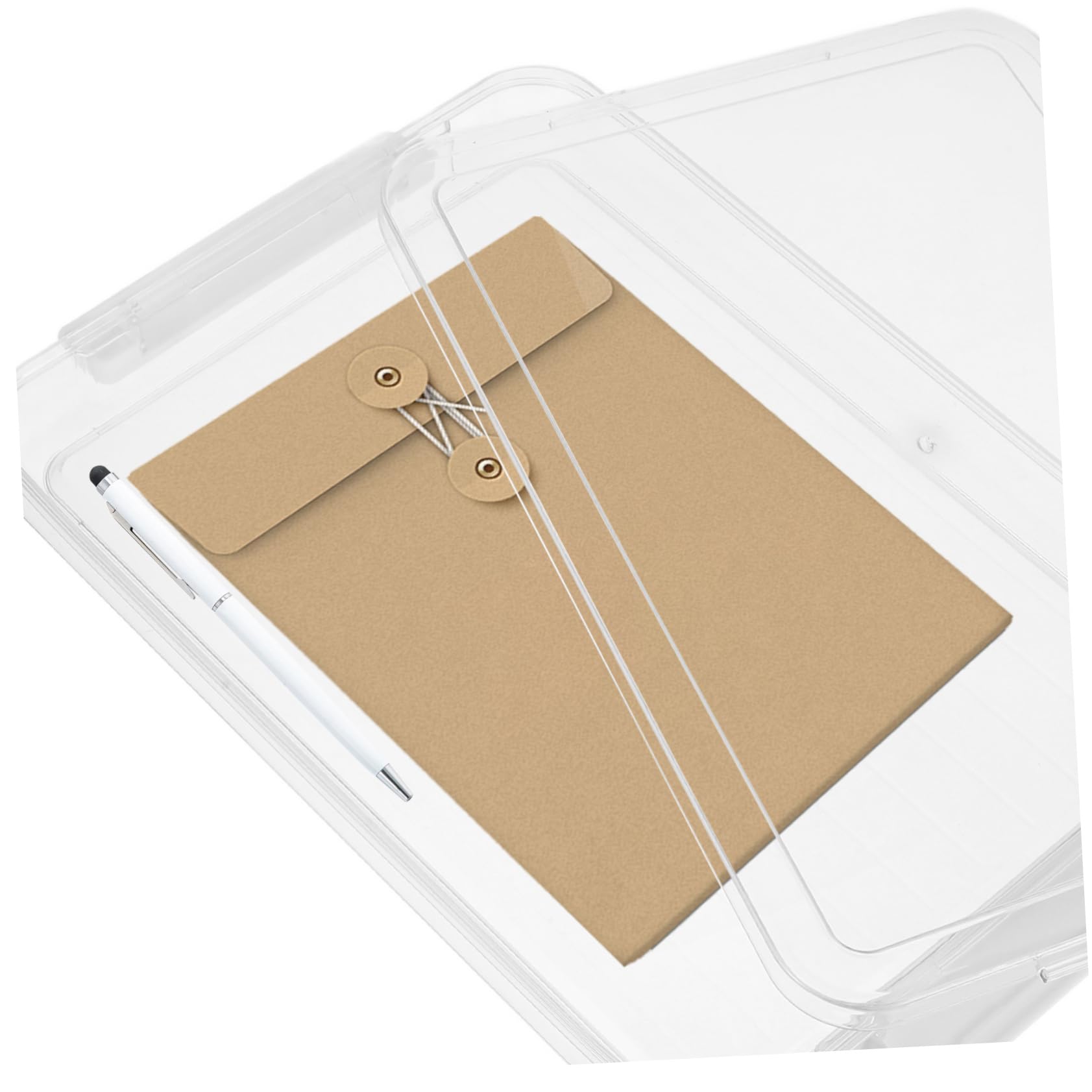 Uonlytech Stapelbare Dokumentenbox aus Pet mit Deckel Transparent 2 Stück für A4-unterlagen Büro und Zuhause Feuchtigkeitsgeschützt und Übersichtlich