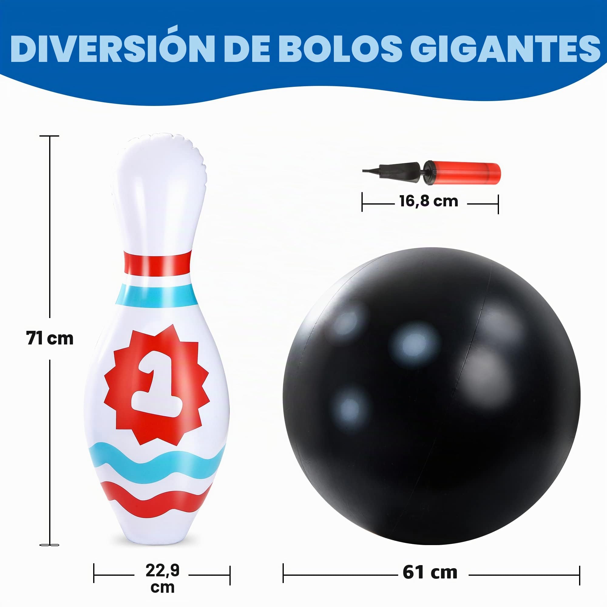 JOYIN Giant Inflatable Bowling Set for Kids and Adults, Christmas Birthday Party Games, Kids Education Motor Skills Toys