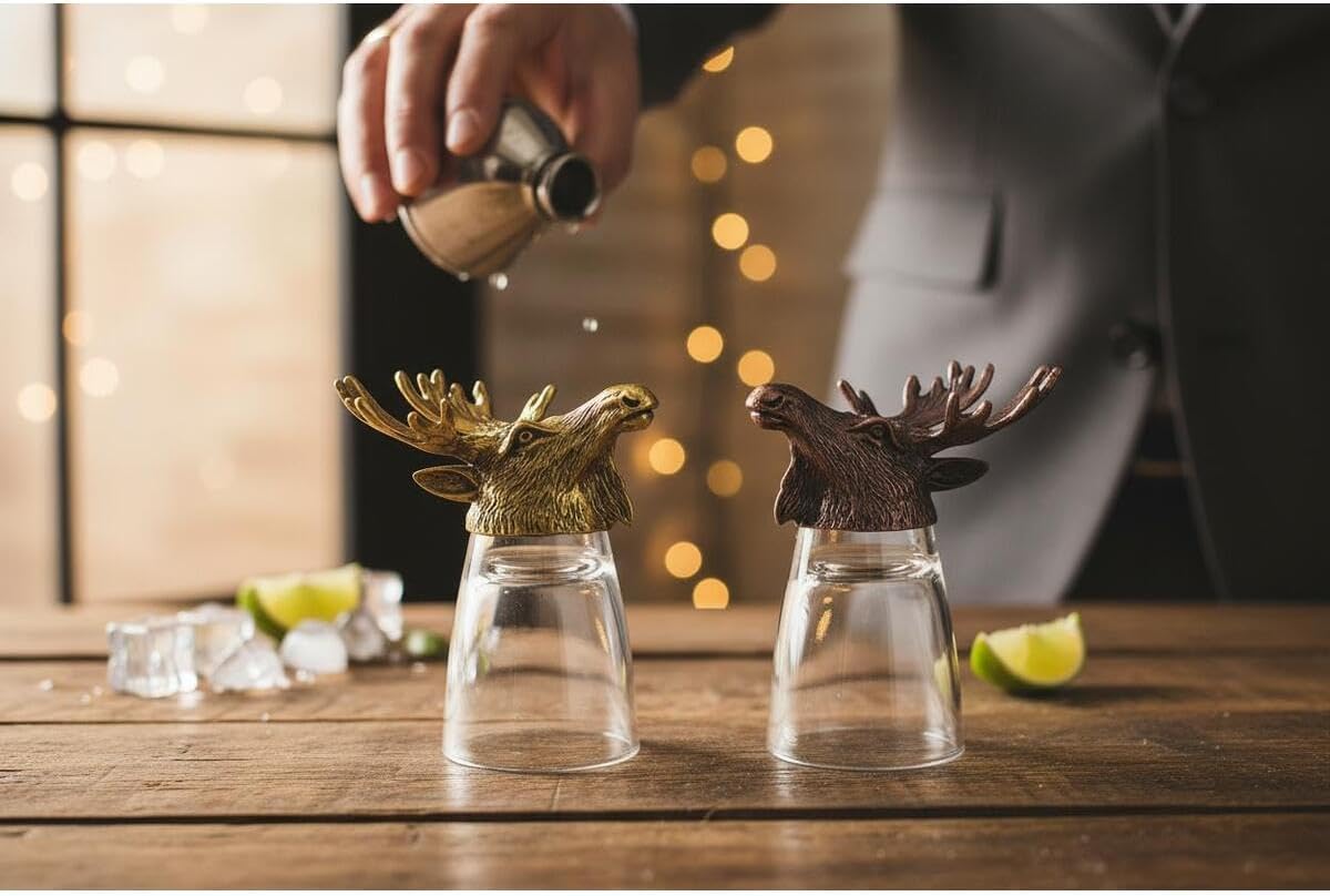SODEF quality Cast Glass Zodiac Shot Glass Set 50 ml Double Shot Glasses for Liquor Collection - Multicolor