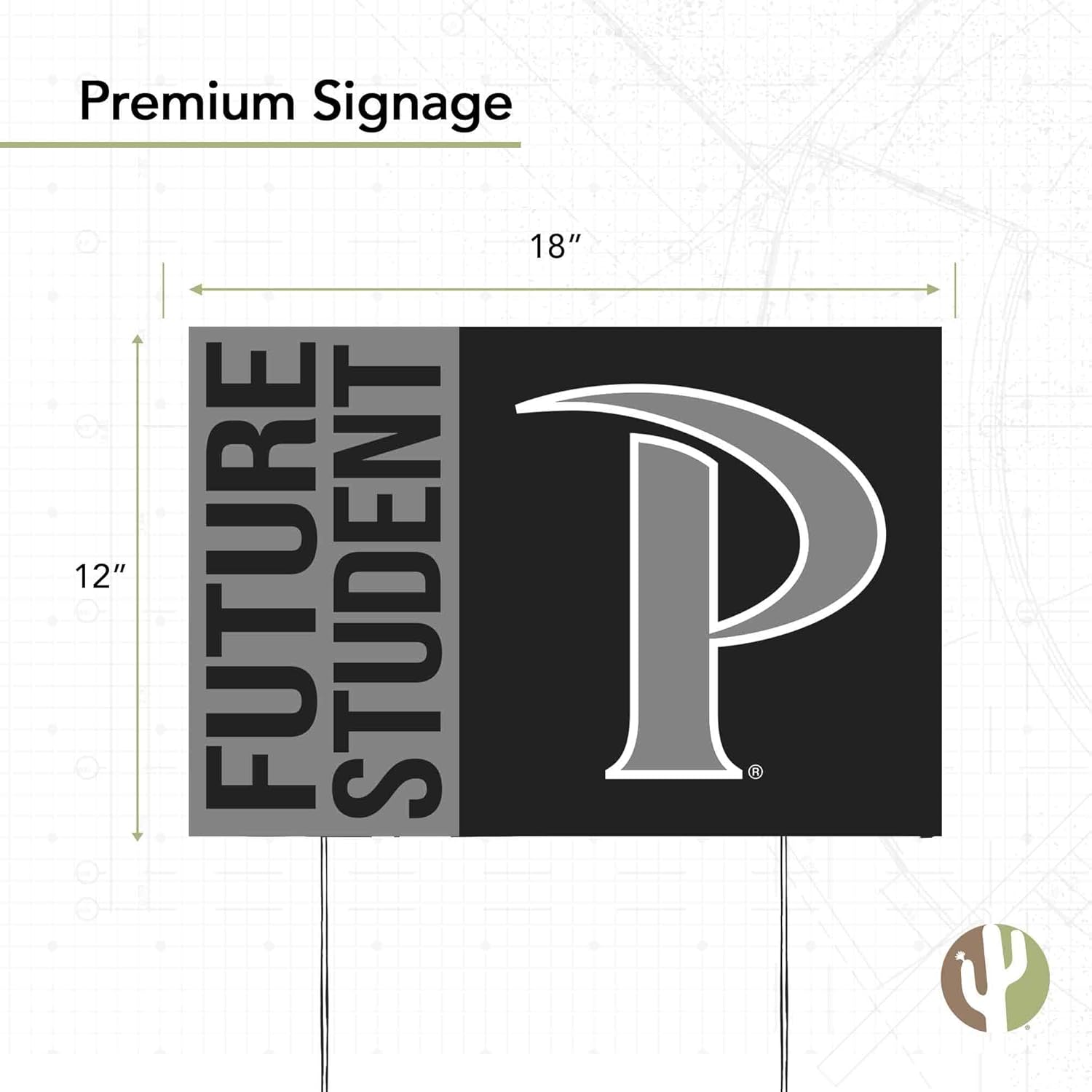 Desert Cactus Pepperdine University Waves 12x18" Graduate Graduation Celebration Yard Sign Graduates Outdoor Lawn Display with Stakes (Grad Sign 4)