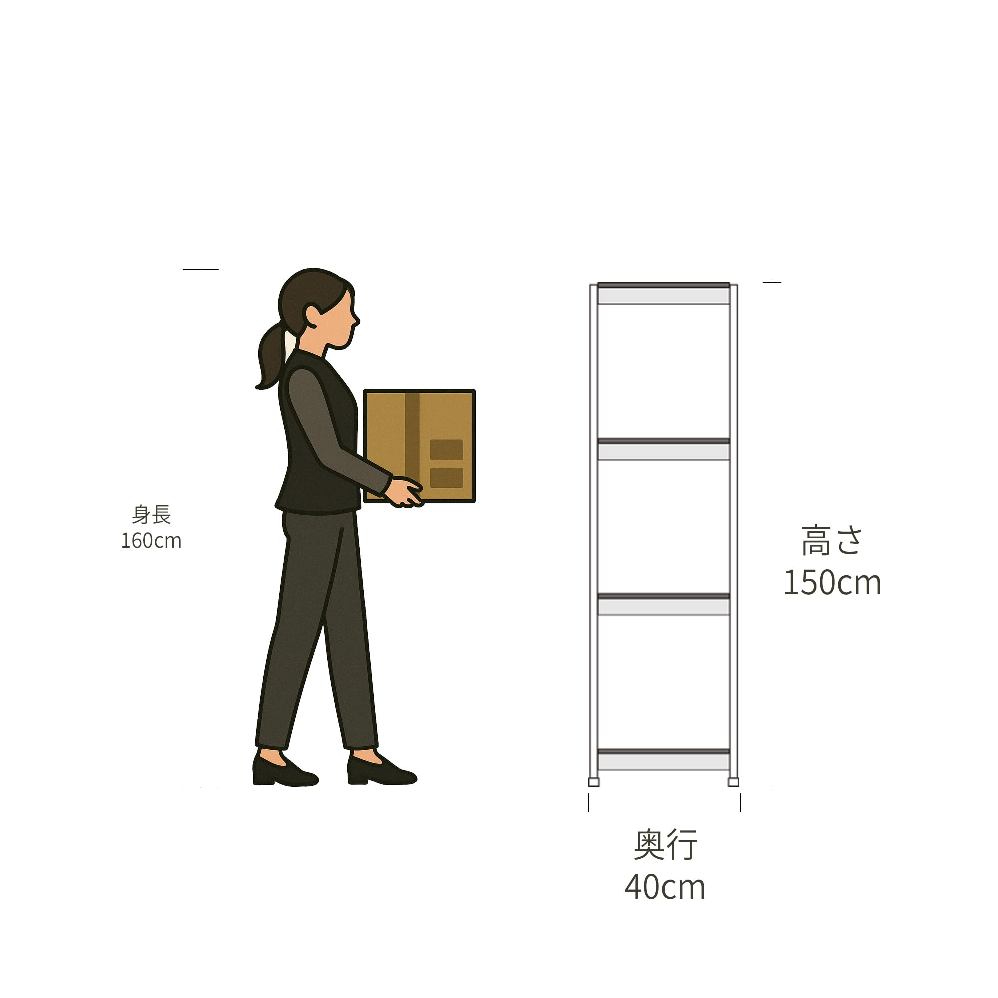 Amazon.co.jp: Home Rack ARASO スチールラック ホワイト 4段 高さ