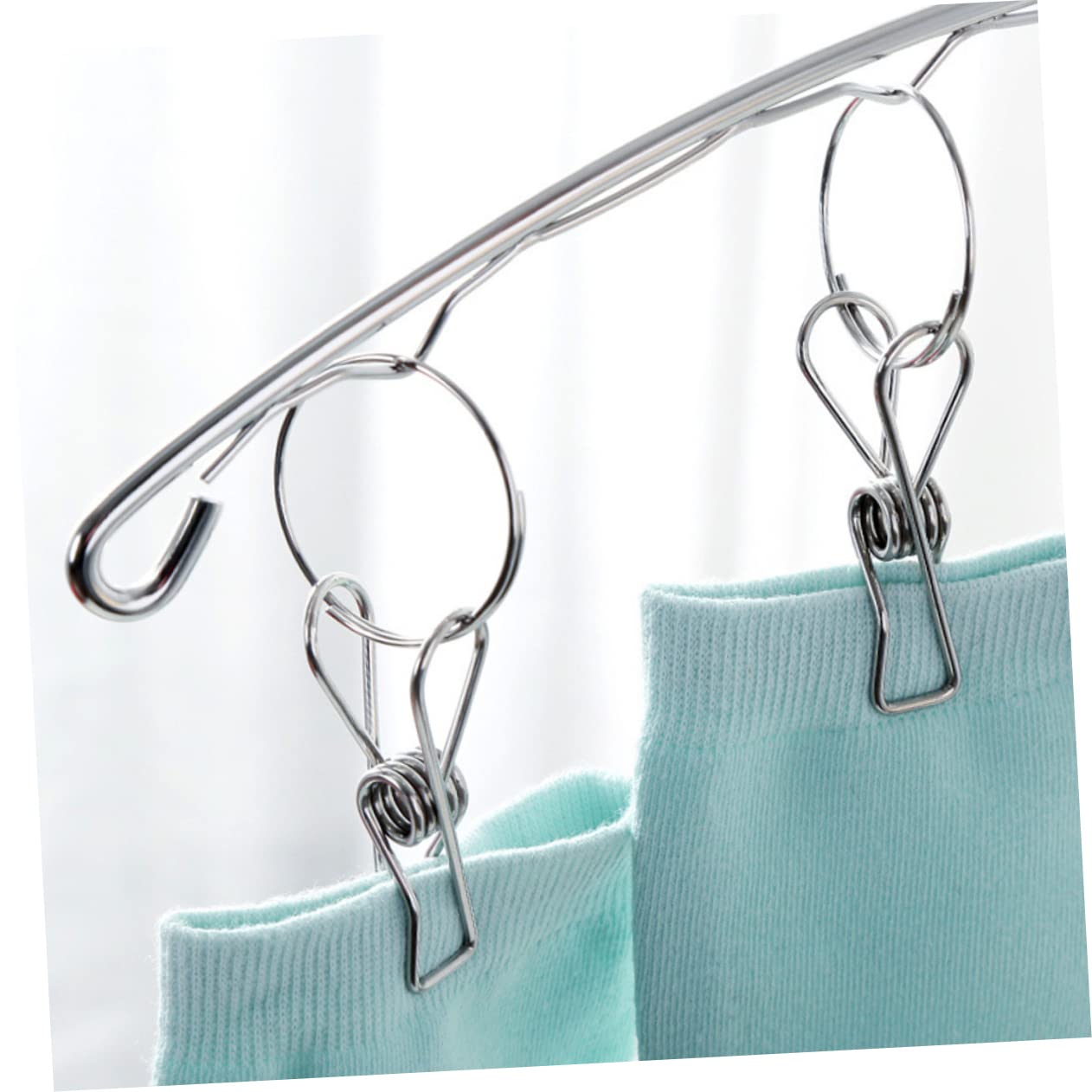 VILLFUL 2pcs Stainless Steel Socks Hanger Clothes Rack Towel Hangers Clothes Hanger Hanger Wall Hangers for Clothes Clip Hanger Drying Rack for Clothes Hangers Silver