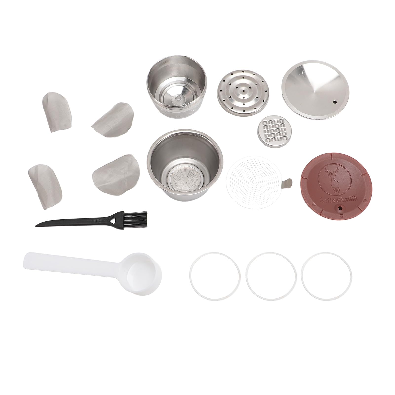 Taza de Cápsulas de café Recargables, Cápsulas de café Reutilizables de Acero Inoxidable, Tapa de Silicona para Viajes en Casa, Oficina, Cápsulas de café Expreso, Cápsulas de