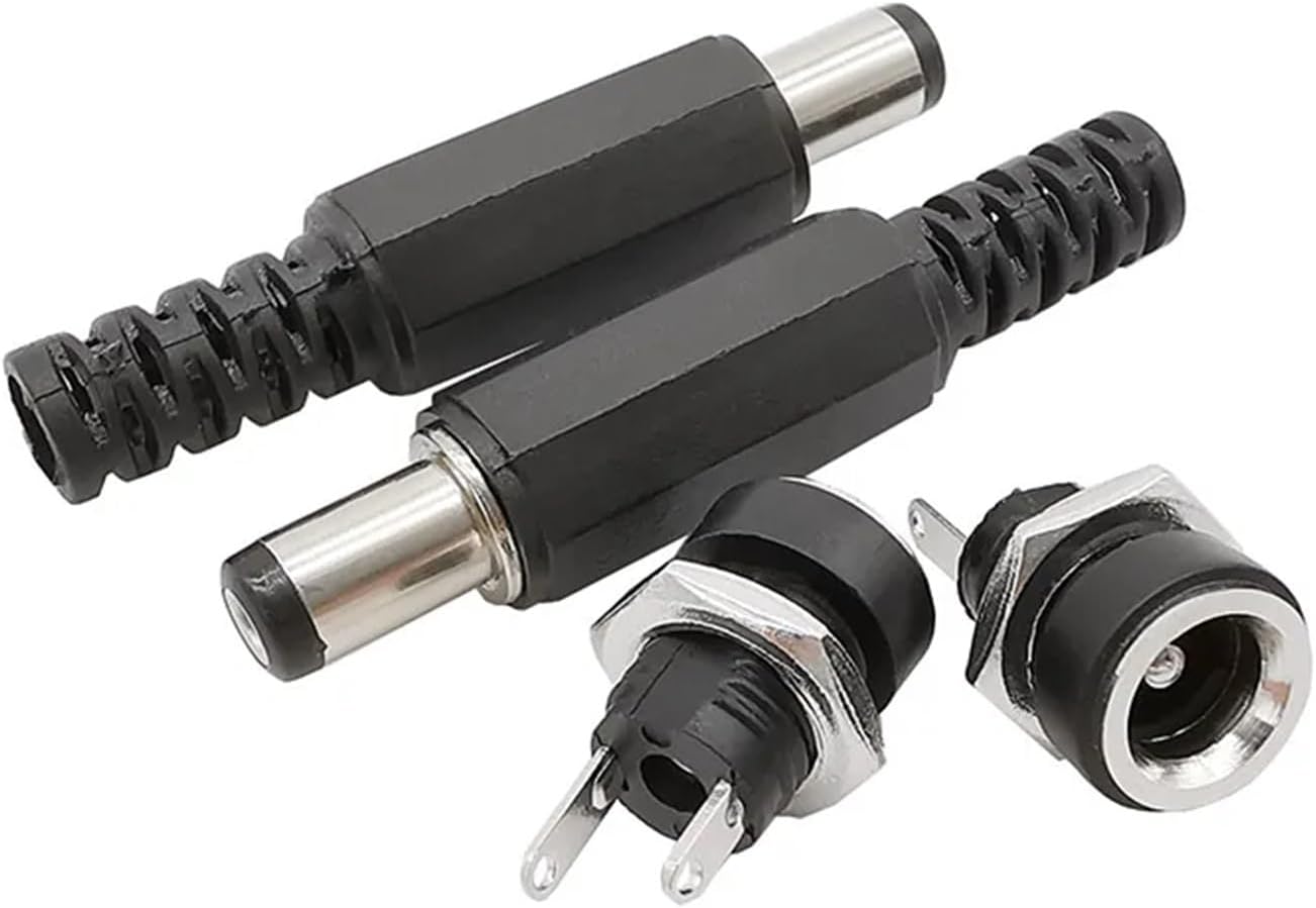 5Pairs DC022B DC Power Connector 5.5x2.1mm Female Jack + Male Jack Socket Adapter DC-022B 5.5 * 2.1