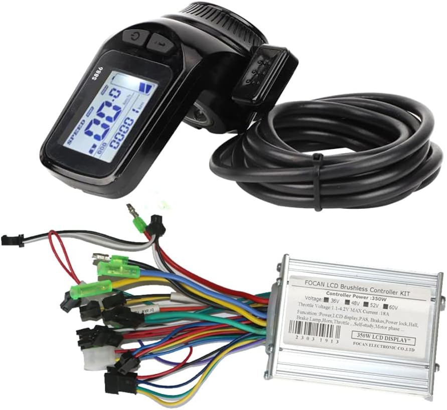 24V 36V 48V 350W 18A Thumb Throttle Scooter Brushless Controller Replacement Spare Parts Electric Bicycle E-Bike with S886 LCD Display Panel