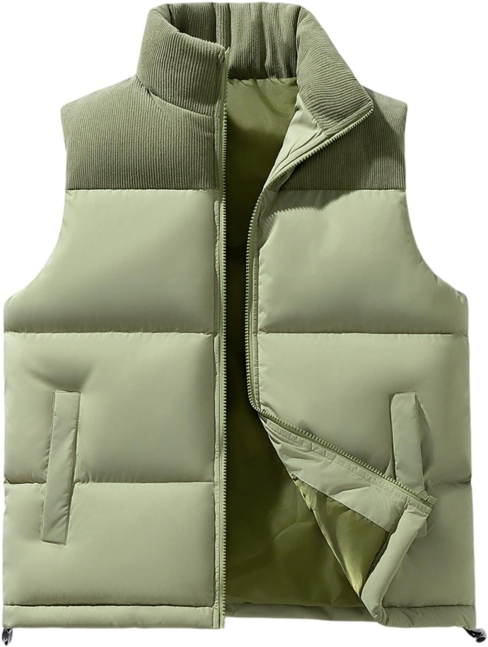 Ymosrh Men's Casual Puffer Vest, Windproof Softshell Zip Up Sleeveless Padded Jacket Outerwear, S-5XL