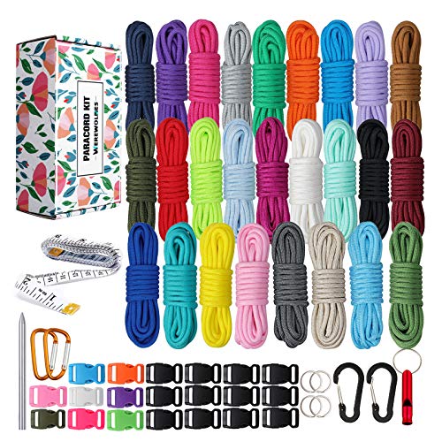 WEREWOLVES Paracord 550 Combo Crafting Kits - Survival Paracord Bracelet Rope Kits - Tent Rope...