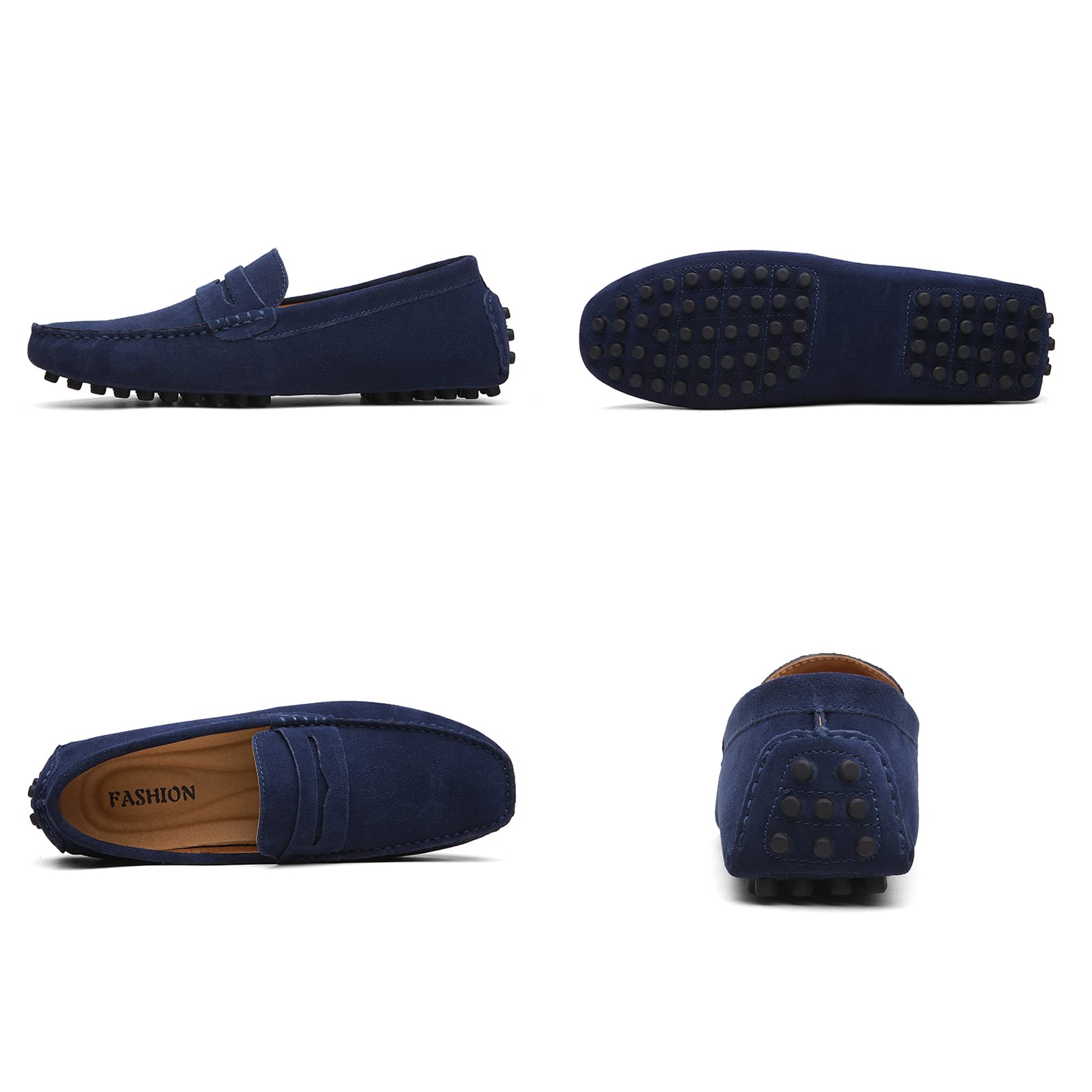 LZQpearl Mocasines Penny para Hombre, Zapatos Planos De Moda De Cuero De Gamuza para Hombre, Pantuflas De Mocasín Informales para Cubierta De Barco para Adultos Y Adolescentes Unisex