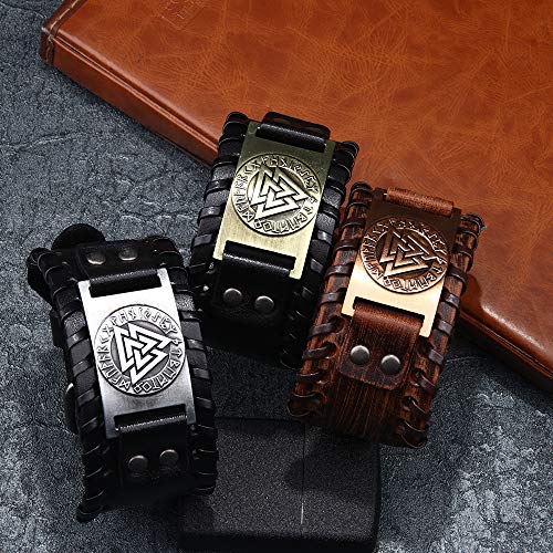 Pulsera de cuero trenzado Juland para hombre ajustable miniatura 4