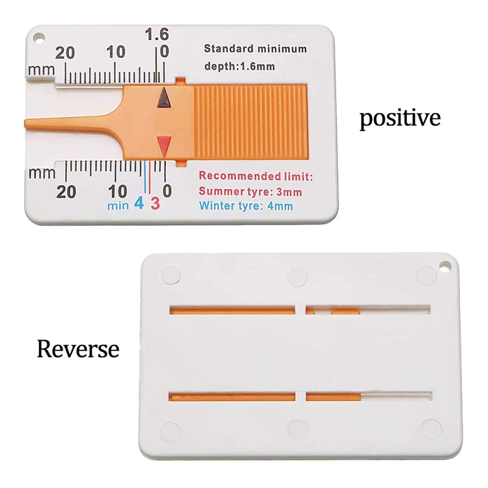 Jauge Profondeur Pneus Plastique - Mesure 0-20mm - Outil Portable Contrôle Usure Pneus
