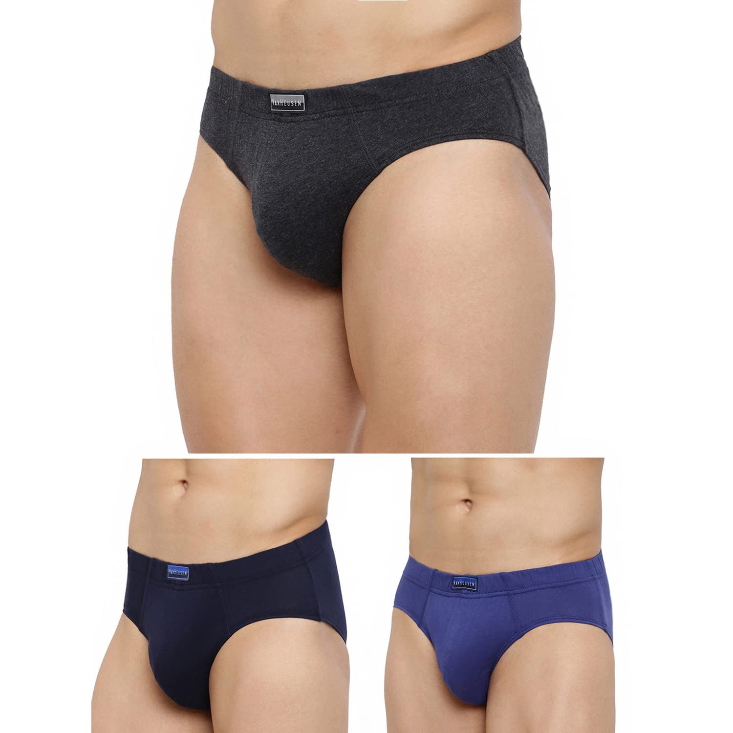 Men Anti Bacterial Briefs - 100% Combed Cotton - Pack of 3 - Colour Fresh, Moisture Wicking-image-36