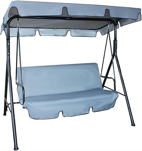 Juego de funda para toldo de columpio para patio, impermeable, 210D, 3 asientos, de repuesto, funda superior y funda de asiento para silla para