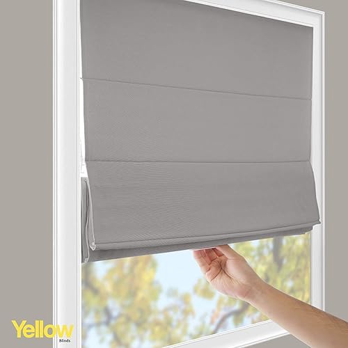 Miniatura 4 de Doheny Platinum - Persianas romanas sin cordones para ventanas, tela de lino 100 % opacas, tratamiento para persianas de ventana, bloqueo UV,