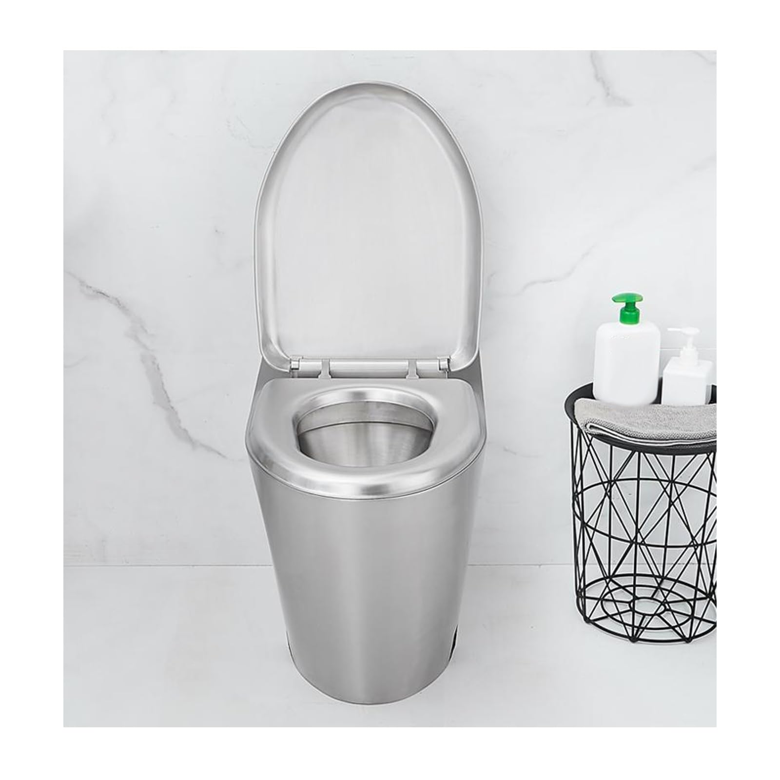Inodoro con sifón de doble descarga de acero inoxidable 304, anticongelante y agrietamiento para hospitales, bares, restaurantes, tamaños compactos