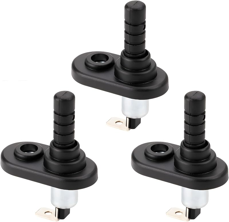 Interruptor de pino para porta, capô e porta-malas JNXIJ 12 V ajustável com capa de silicone – Kit com 3 unidades
