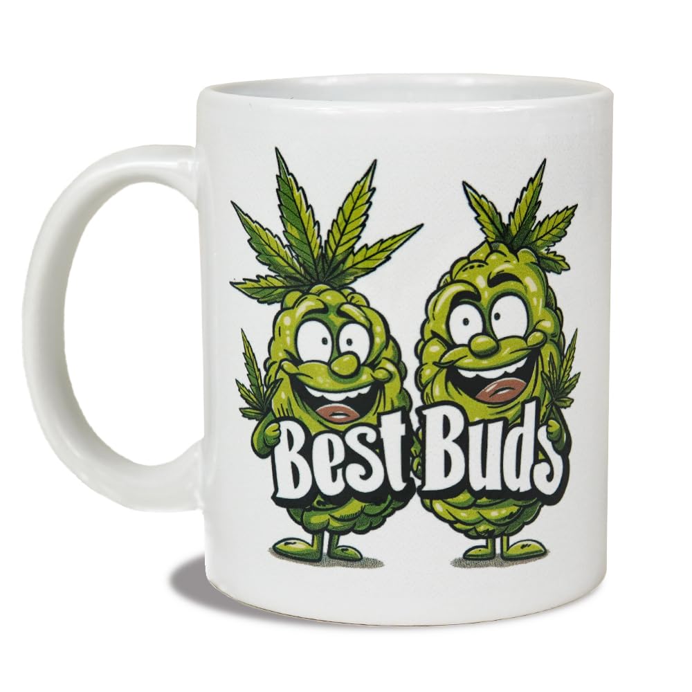 mug Reactive Brands cannabis Best Buds | Weed Mugs for Best Friends, Funny Stoner Gift for Her or Him