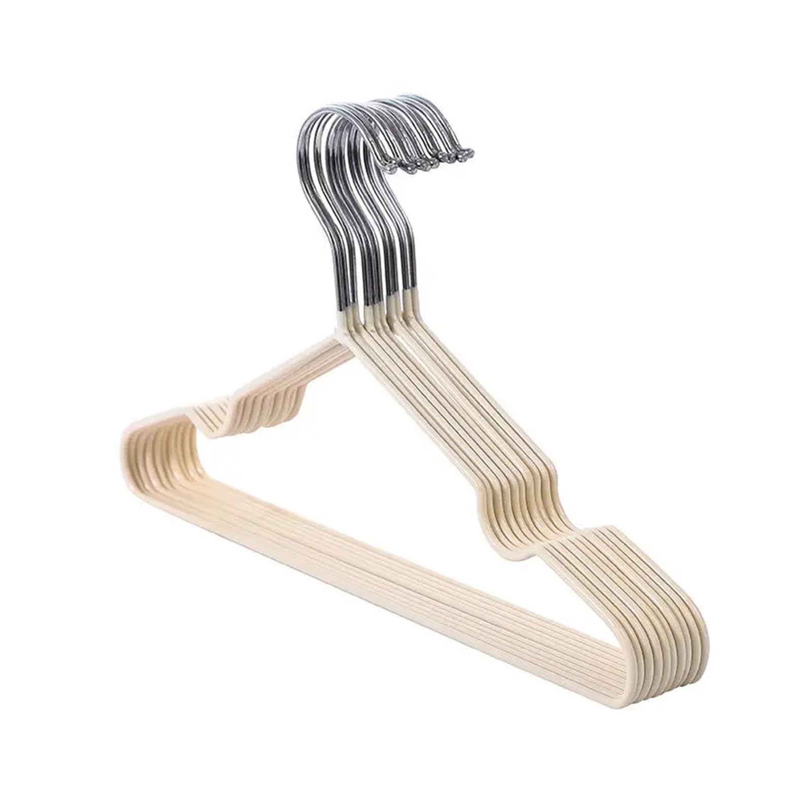 KFGISD, 10pcs Clothes Hanger Metal Drying Rack for Adult 40 * 20cm Household Non-slip Metal ，Hangers(Yellow)