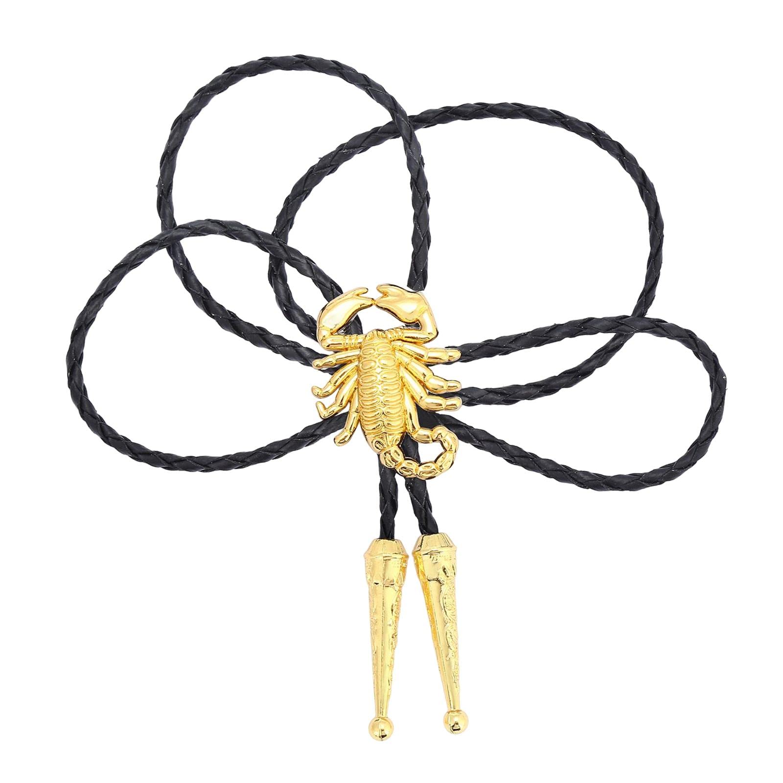 FAZIRANAlloy Bolo Tie, Adjustable, Costume Rope Sweater Chain Retro Style Cowboy with Scorpion, Rodeo Necklace Necktie Pendant for Men,