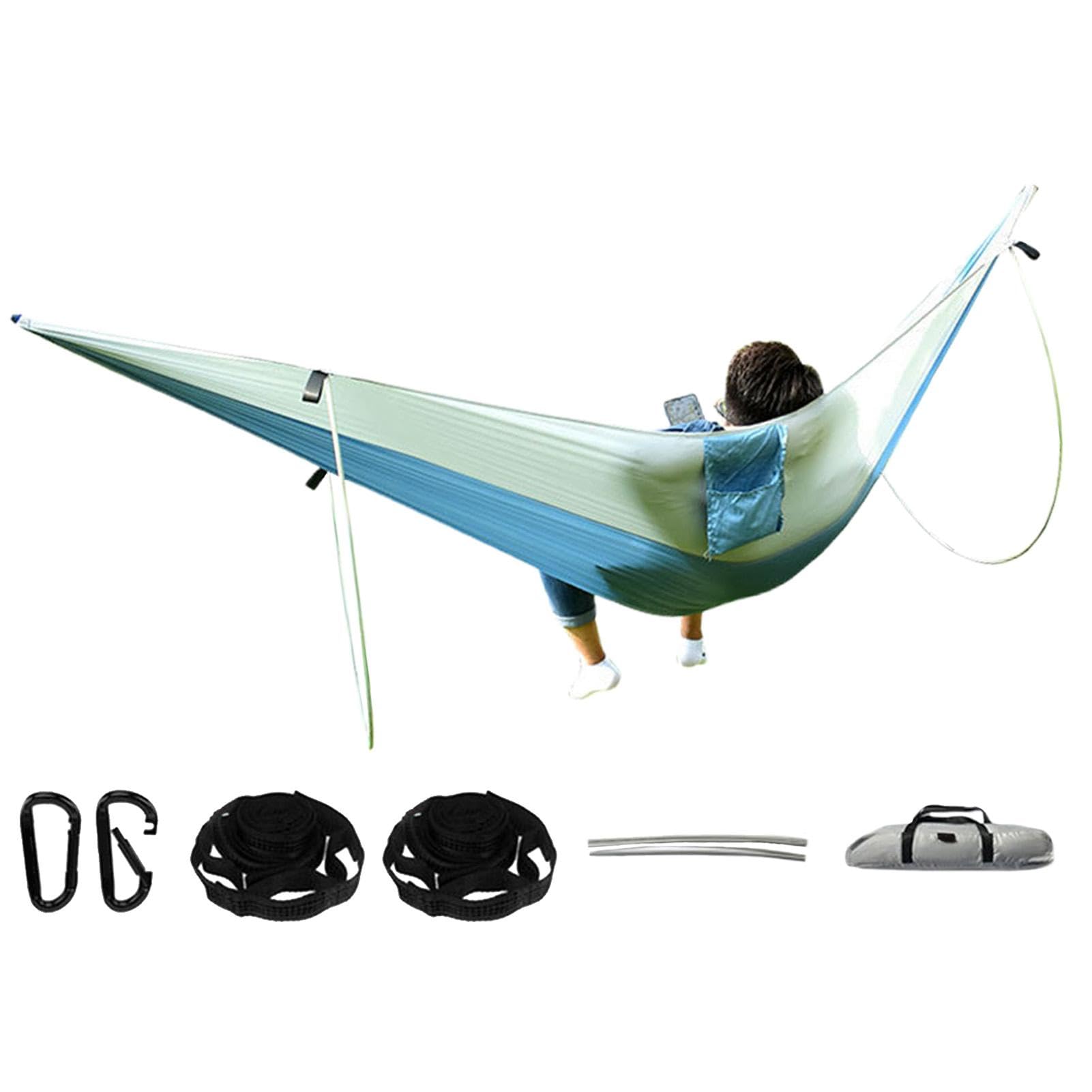 Hamac de camping anti-humidité en nylon avec poteaux de support pour éliminer le mal de dos