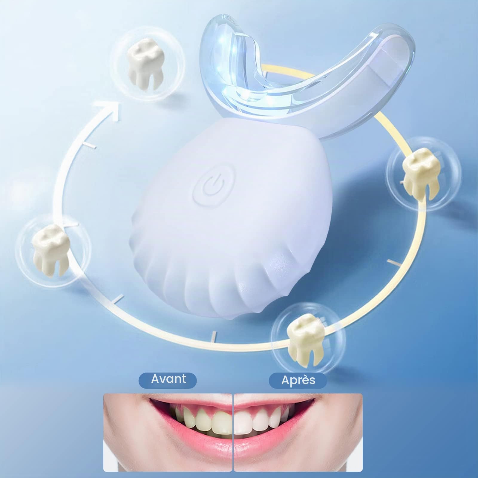 EOICCEOH Lumière de blanchiment des dents, 10 fois plus puissante lumière LED bleue connectée par USB, lumière LED sans batterie pour blanchiment des dents pour un usage domestique