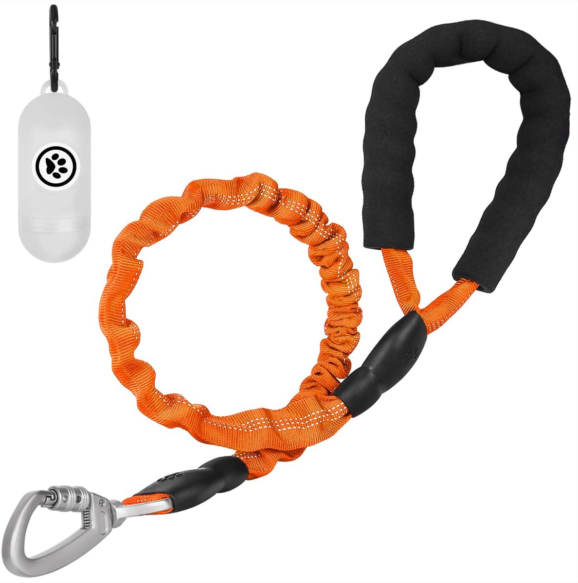 MUMUPET 2.6 FT Strong Dog Leash, Heavy Duty Training Dog Leash with Padded Handle, Tactical Bungee Dog Leash, Highly Reflective Threads for Medium Large Dog Leads, Upgraded Alloy Buckle is Safer