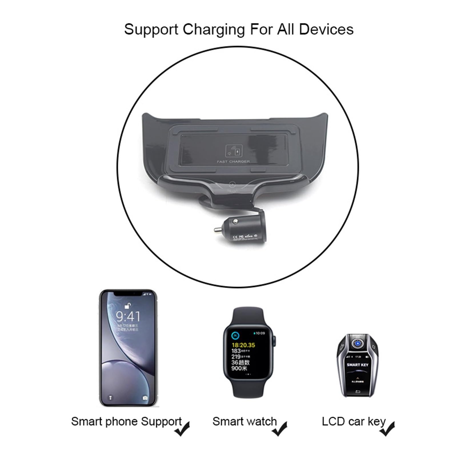 Cargador inalámbrico Qi for Coche, Consola Central de 15w, Panel de Carga rápida for teléfono Compatible con Porsche Panamera, Accesorios de modificación 2023-2017