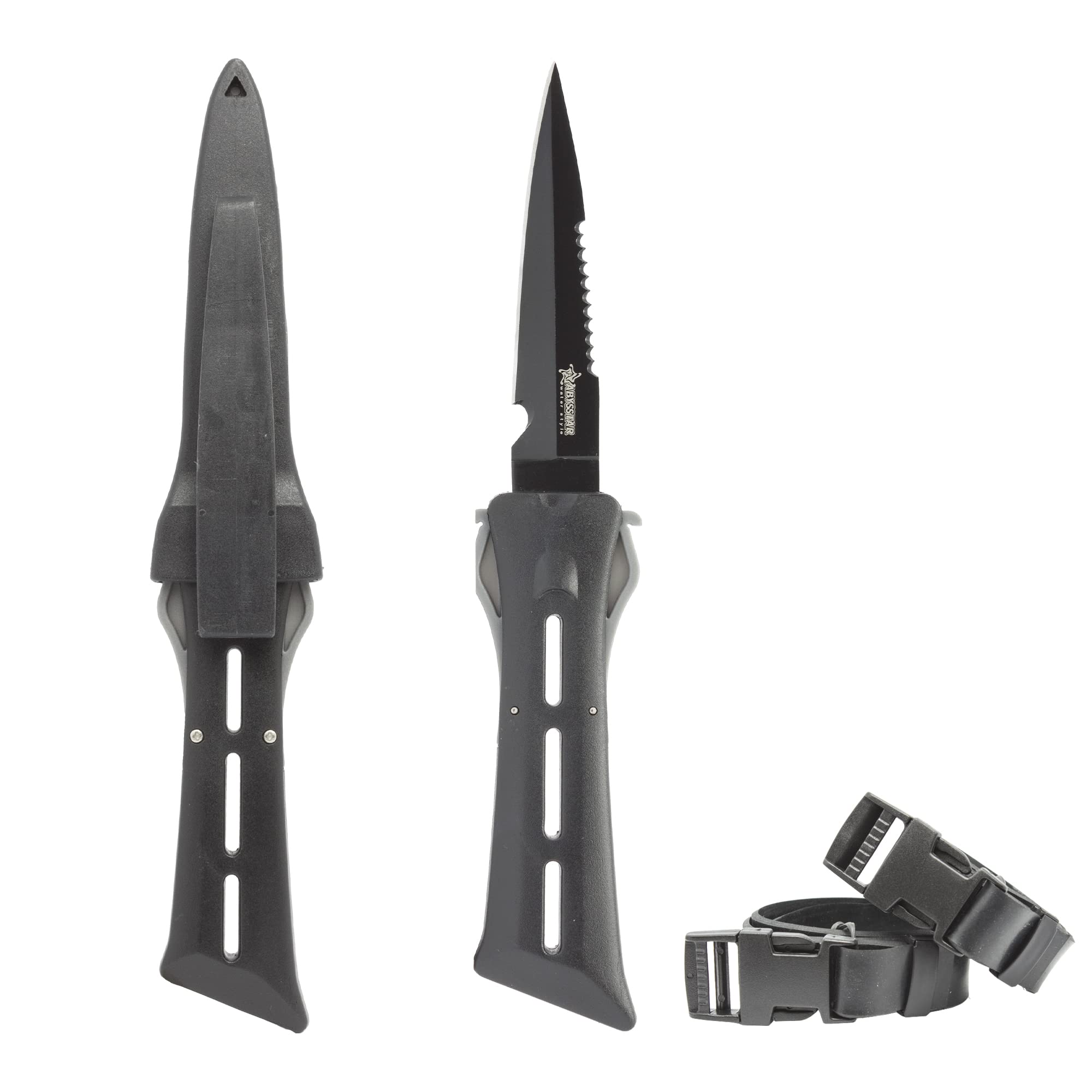 ABYSSTAR Shadow 11 Cuchillo de Buceo, Unisex-Adult, Negro, 11 cm