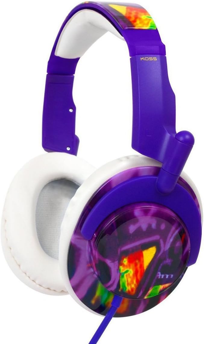 Koss RUK 50P Full-Sized Stereophone with Leatherette Cushions for Enhanced Sound, Purple