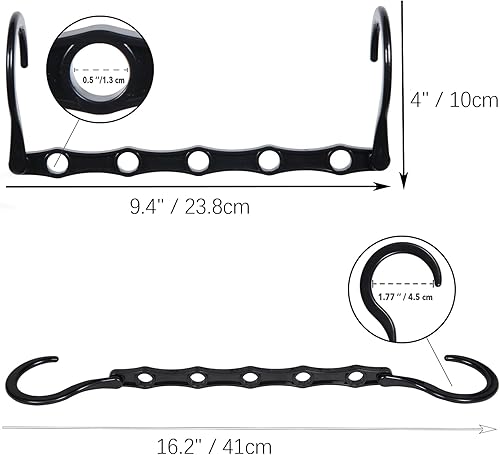 Miniatura 10 de UniqNest Paquete de 20 perchas mágicas que ahorran espacio para ropa, perchas de plástico con 5 agujeros, ahorran espacio, organizadores de armario