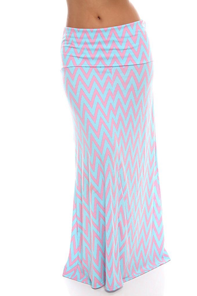 Young Aloud FOLD Down Waist Long Maxi Skirt