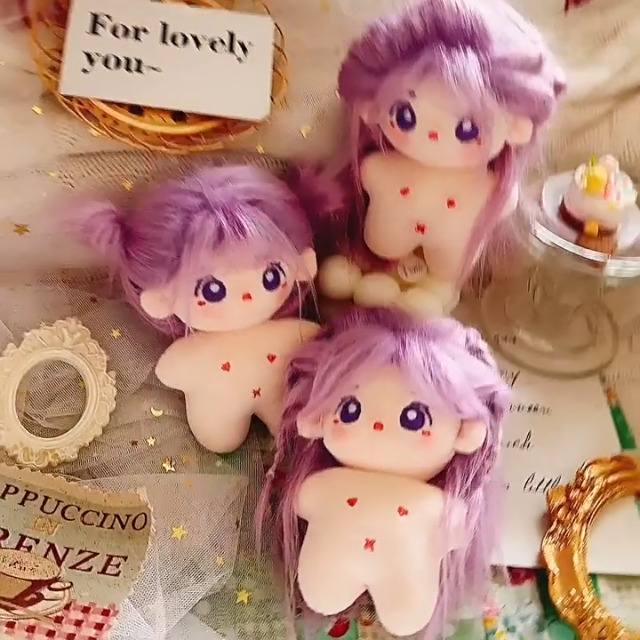 Amazon.com: niannyyhouse 10cm Plush Doll Purple Girl