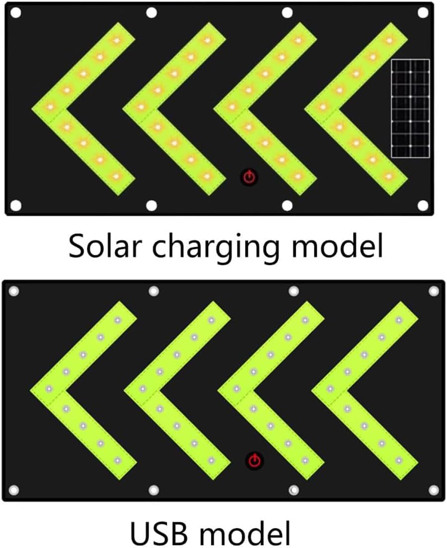18 x 33 Inch LED Magnetic Traffic Arrow Sign Flashing Arrow Banner Directional Traffic Guide Signal Light Warning Sign for Construction EMS Rescue Highway Safety Law Enforcement (solar energy)