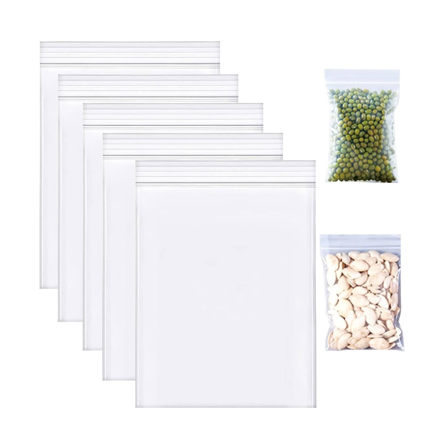 100-2000pcs Grip Seal Bags | Reusable Strong Zip Lock | Small Clear Resealable Plastic Bags | Polythene Packaging for Food Storage, Jewellery (500, 20cm X 28cm)