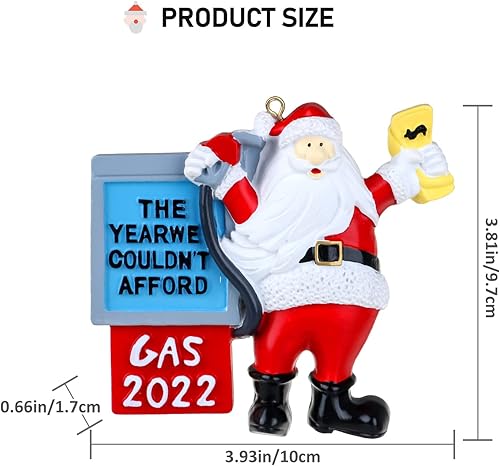 Miniatura 3 de Yonphy Adornos de Navidad 2022 de resina para árbol de Navidad colgante colgante colgante de gas aceite de Papá Noel para decoración del árbol de