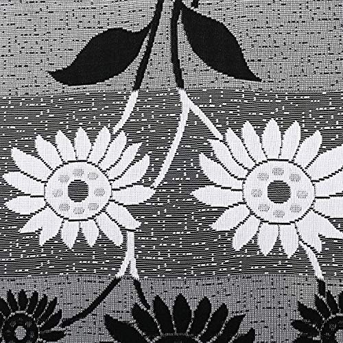 Image of Kuber Industries CTKTC05161 Floral Cotton 6 Seater Dining Table Cover (Black)