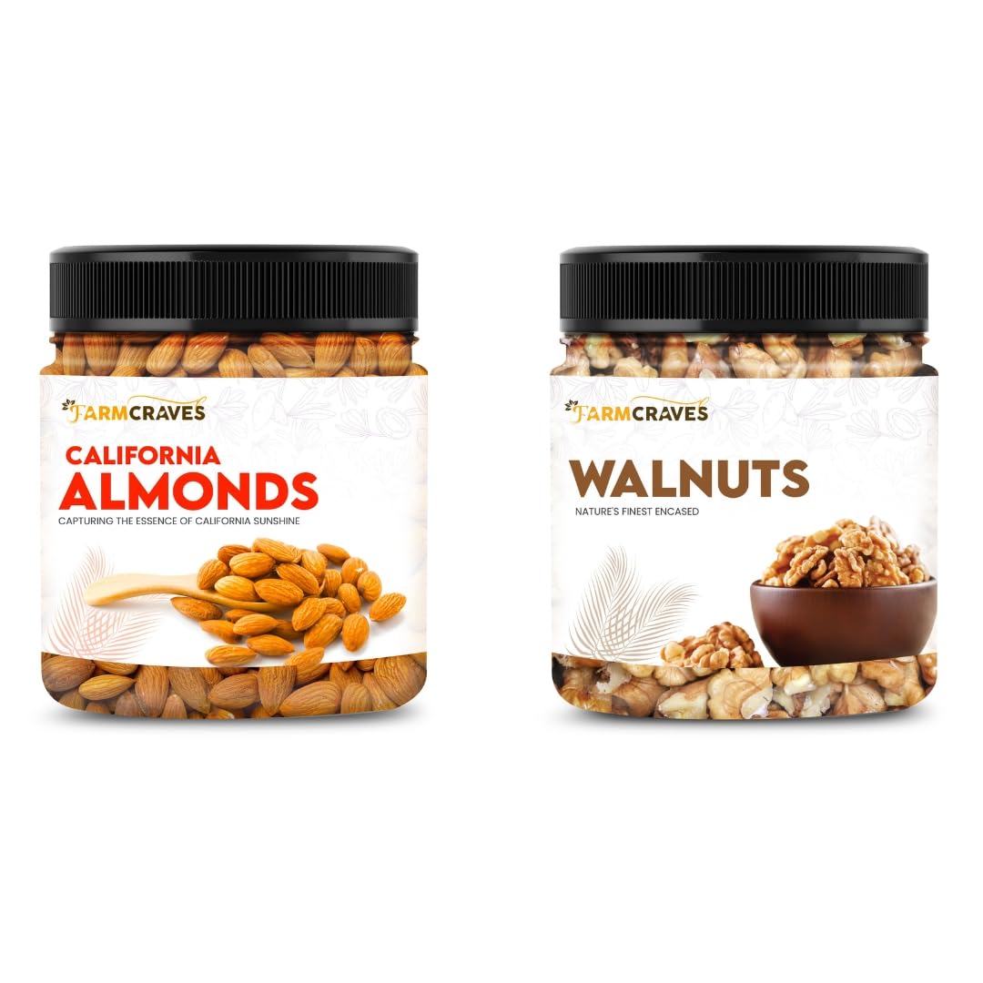 FARMCRAVES Premium Dry Fruits Combo Pack (1000gm) | Whole Almonds (500g) + Walnuts (500g) | Healthy Dry Fruit Snack Combo (B0CHBQVMHZ) Amazon Price History, Amazon Price Tracker