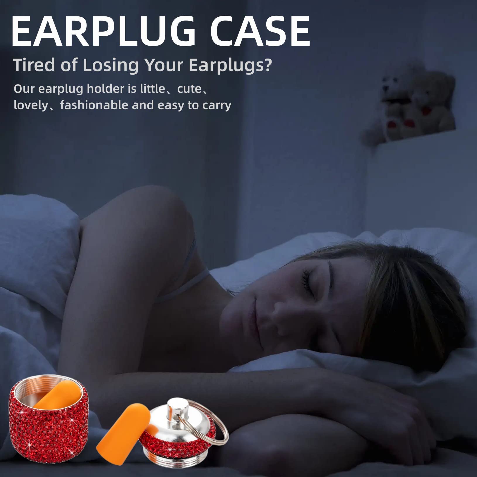 Small Pill Box Keychain Cute Mini Pill Fob Fancy Pill Pockets Container Vitamin Storage Organizer Keychain Pill Case Holder for Medicine Supplement(Red)