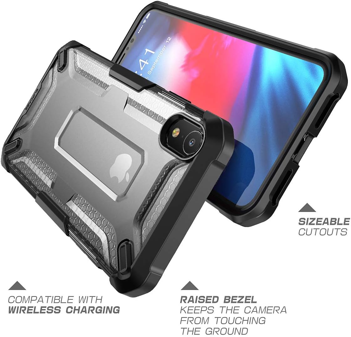 SUPCASE [Unicorn Beetle Series Case for iPhone XR, Premium Hybrid Protective TPU and PC Clear Case for iPhone XR 6.1 Inch 2018 Release (Black)