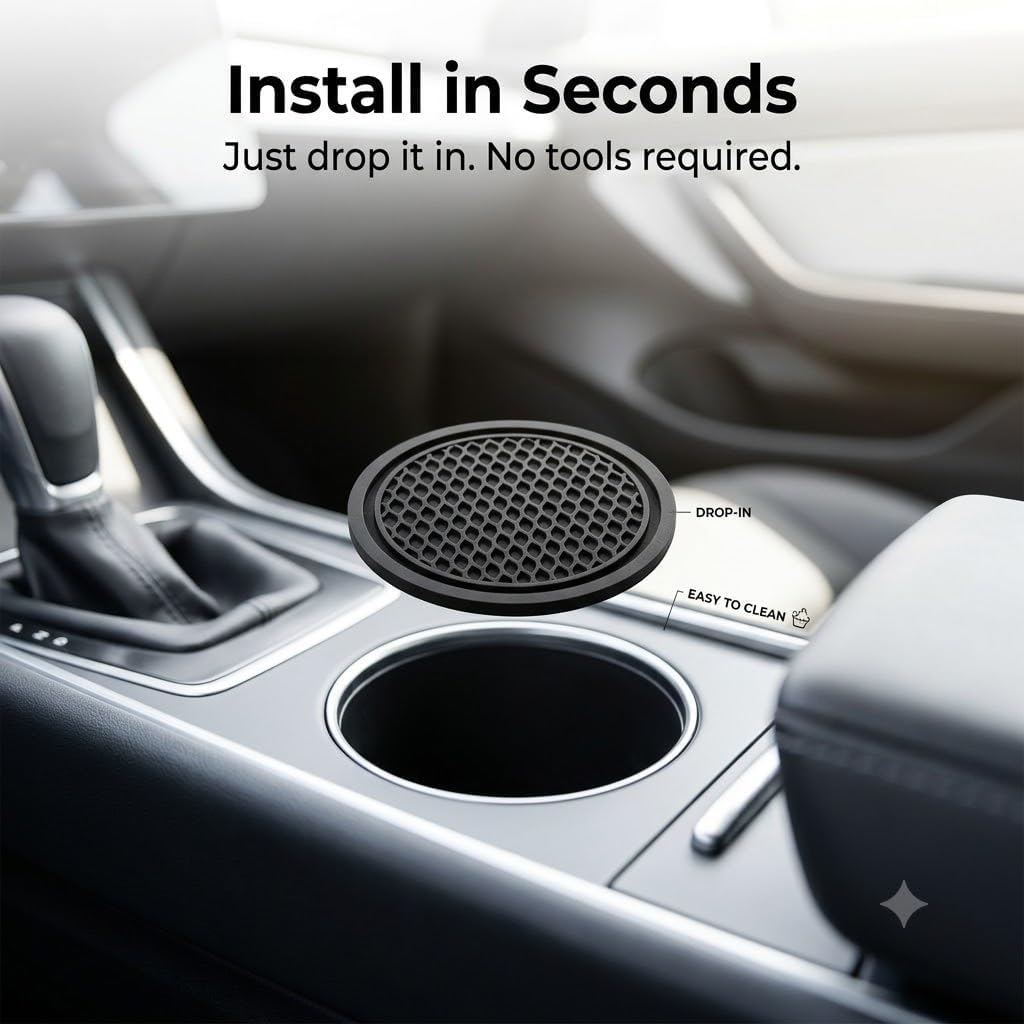 2 Pcs Silicone Car Coasters Anti Slip for Kia Mohave 2008–2025 2026 HM image 5