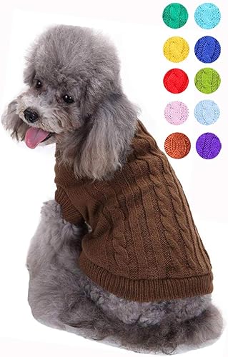 Miniatura 28 de Suéter para perros pequeños, medianos y grandes, gatos y cachorros, cálido, bonito, de invierno, clásico, con cuello alto, ideal para Navidad