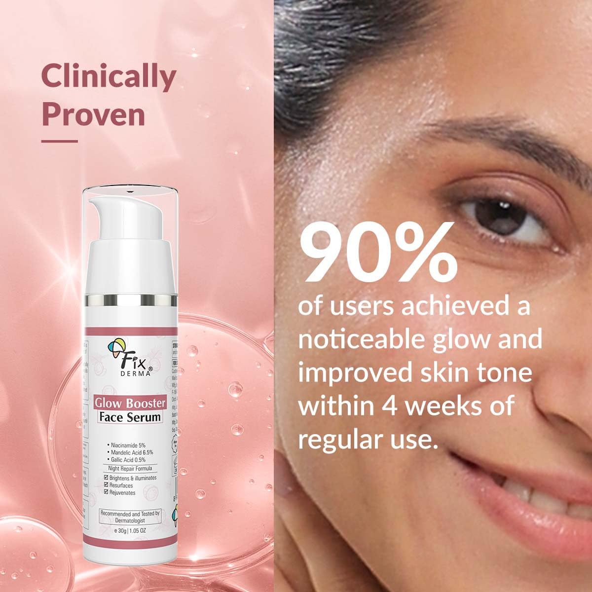 Fixderma 5% Niacinamide Serum Glow Booster Face serum with 6.5