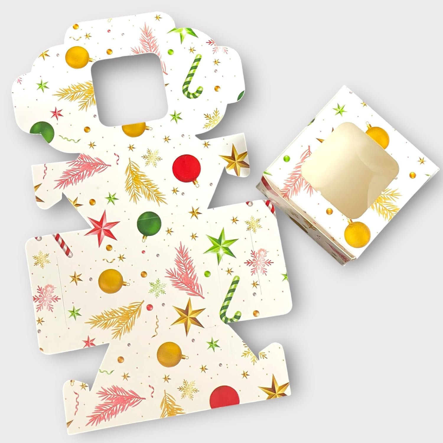 20 pcs 1 brownie 3x3x2 Inches Chocolate Truffle Boxes Mini Bakery Boxes with Window for Cookies,Soap,Donut, Macaron,Brownie