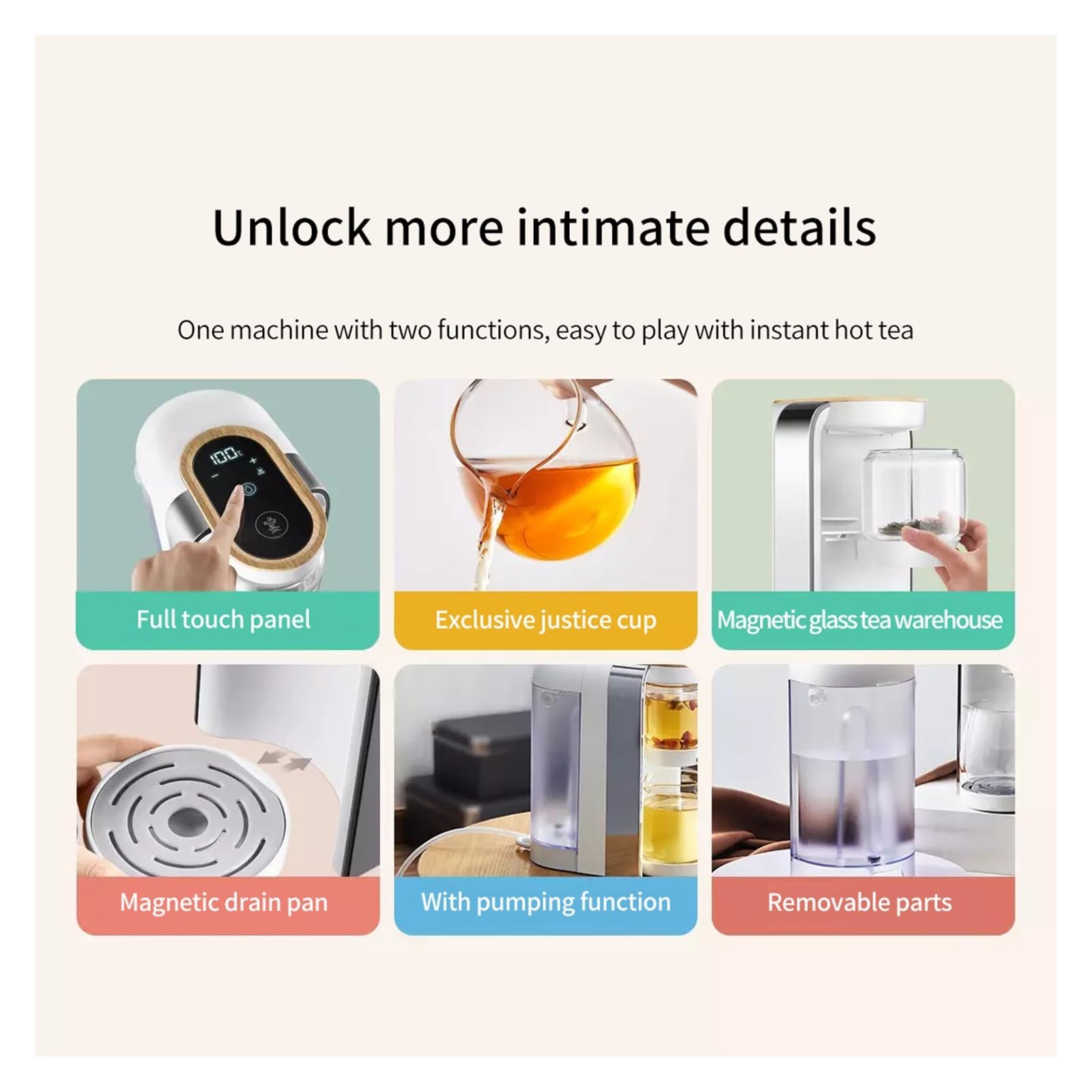 Macchina for bere a caldo istantaneo for il tè da tavolo Distributore d'acqua Home Office Bollitore for elettrico Pompa dell'acqua Riscaldamento rapido,Risparmio di Tempo