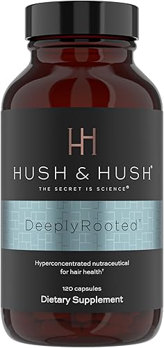 Hush & Hush DeeplyRooted Suplemento capilar para un cabello más fuerte y saludable - Píldoras de crecimiento capilar de colágeno para hombres y