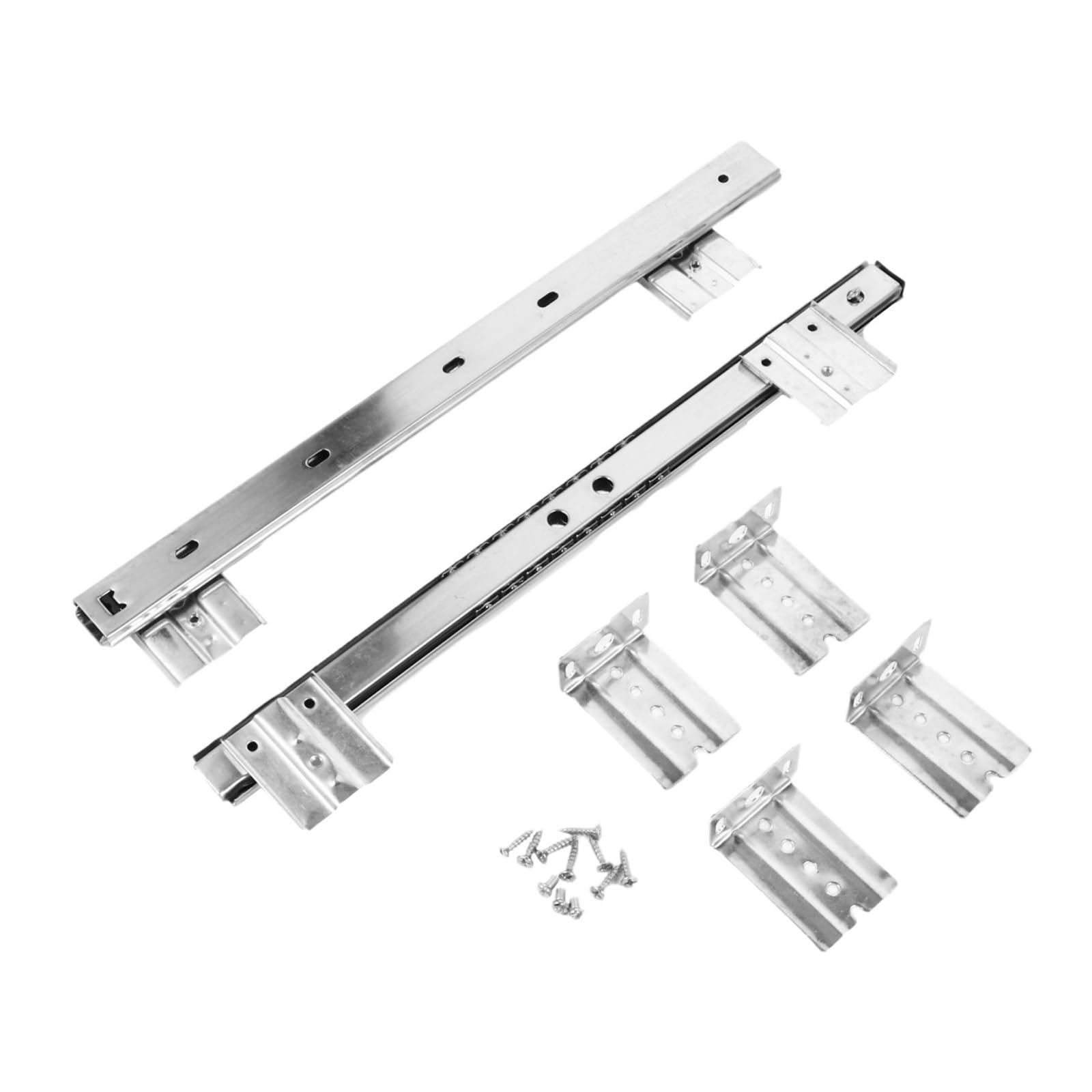Guide per cassetti con cuscinetti a sfera montati Hardware For Scorrimento Da Scrivania Con Binario Estraibile 1 Paio(Silver)