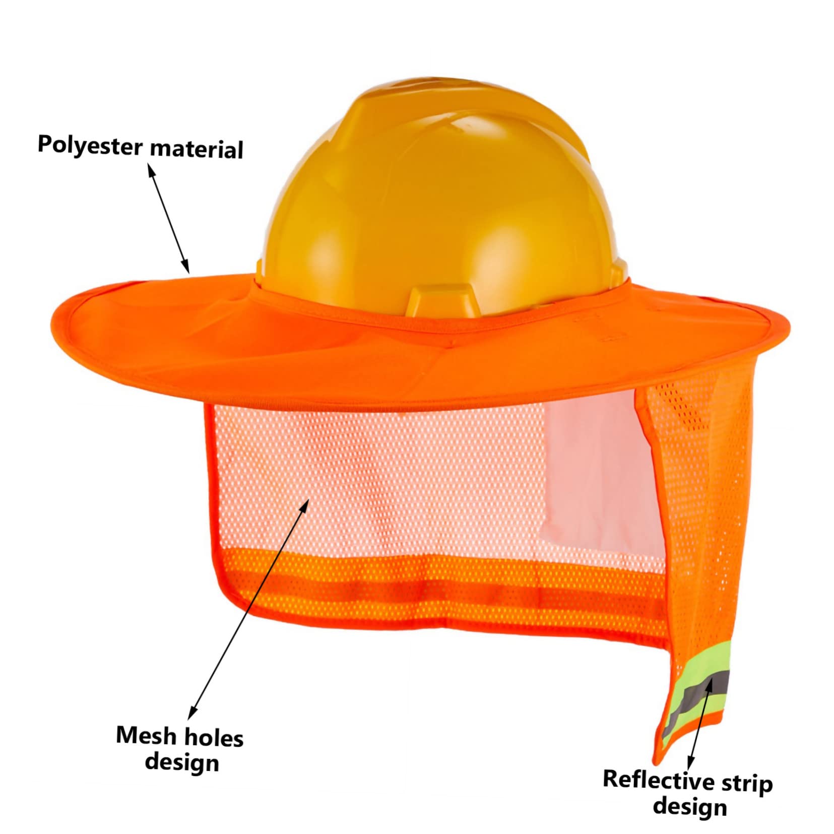 ARTIBETTER 2st Reflektierender Hutbezug Zubehör Für Baumützen Sonnenschutz Für Hart Sonnenschutzhüte Für Männer Schutzhelm Helmzubehör Für Männer Hooey Hüte Für Maske Orange Polyester