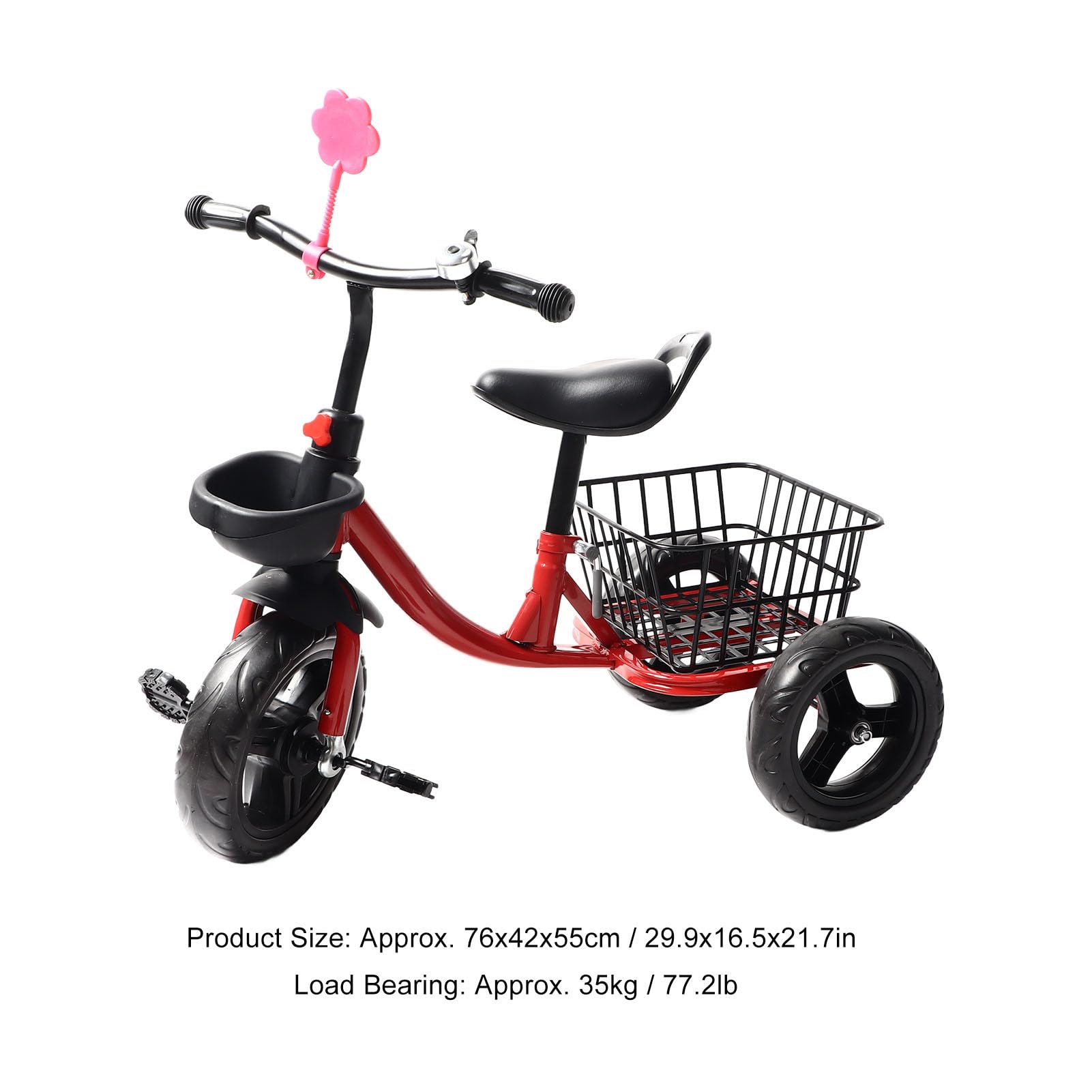 Kids Tricycle for 1-6 Year Olds Ride Fun for Kids, Toddler Tricycle, Pedal Design, Indoor and Outdoor Use, with Storage Basket, for Boys Girls Trike