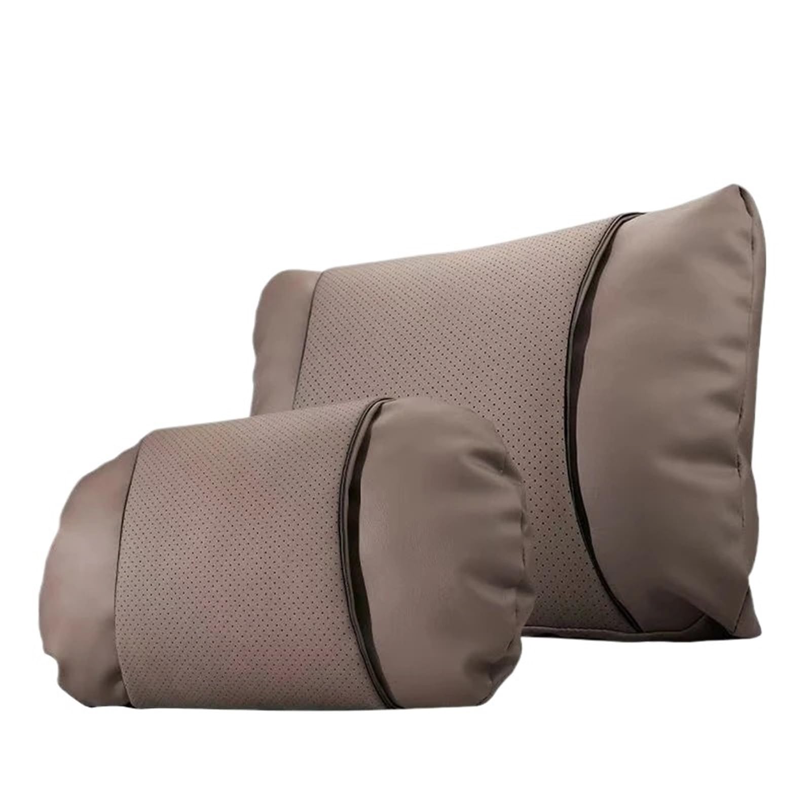 KAUWYEHD Car Seat Accessories Car Seats Na&ppa Leather Headrests Breathable Waist Cushions Neck Pillows(D style)