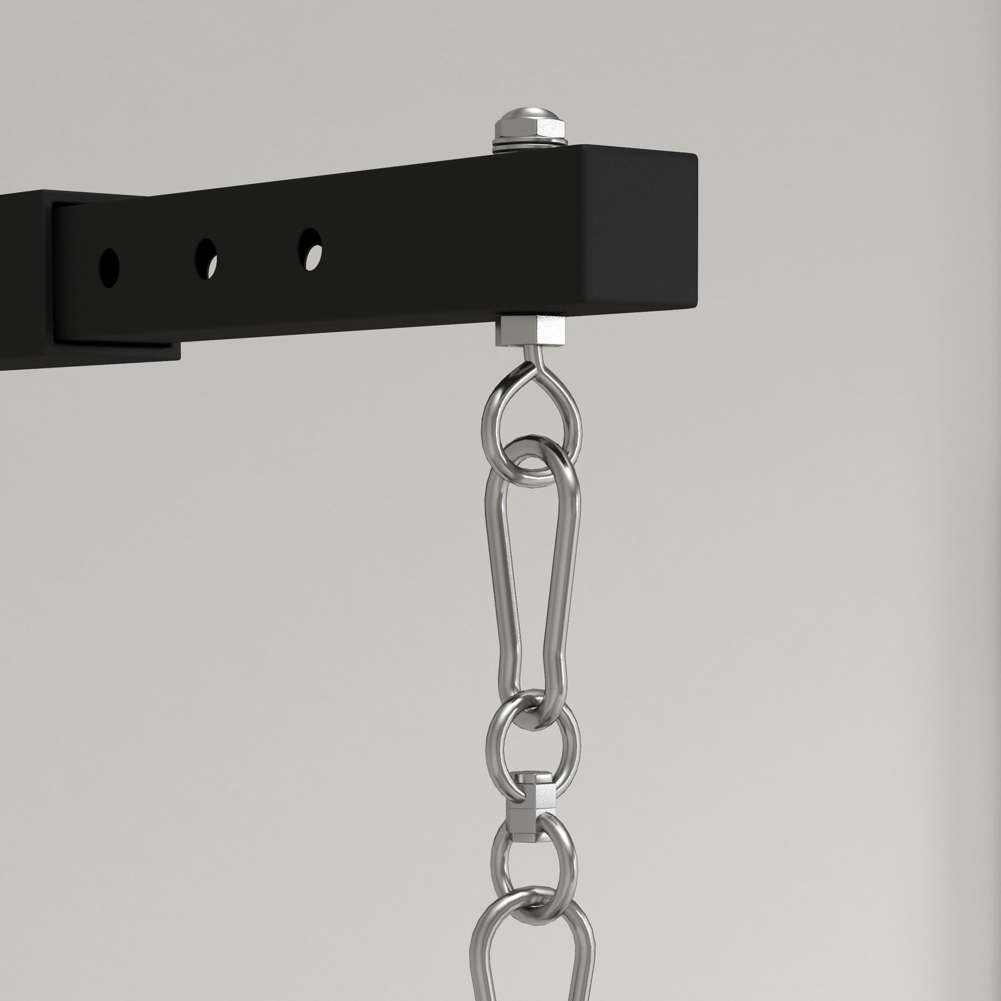 SPORTNOW Soporte Saco Boxeo de Pared, Distancia Ajustable 45-65 cm, Gancho Giratorio 360°, Cadenas, Carga 60 kg, Negro