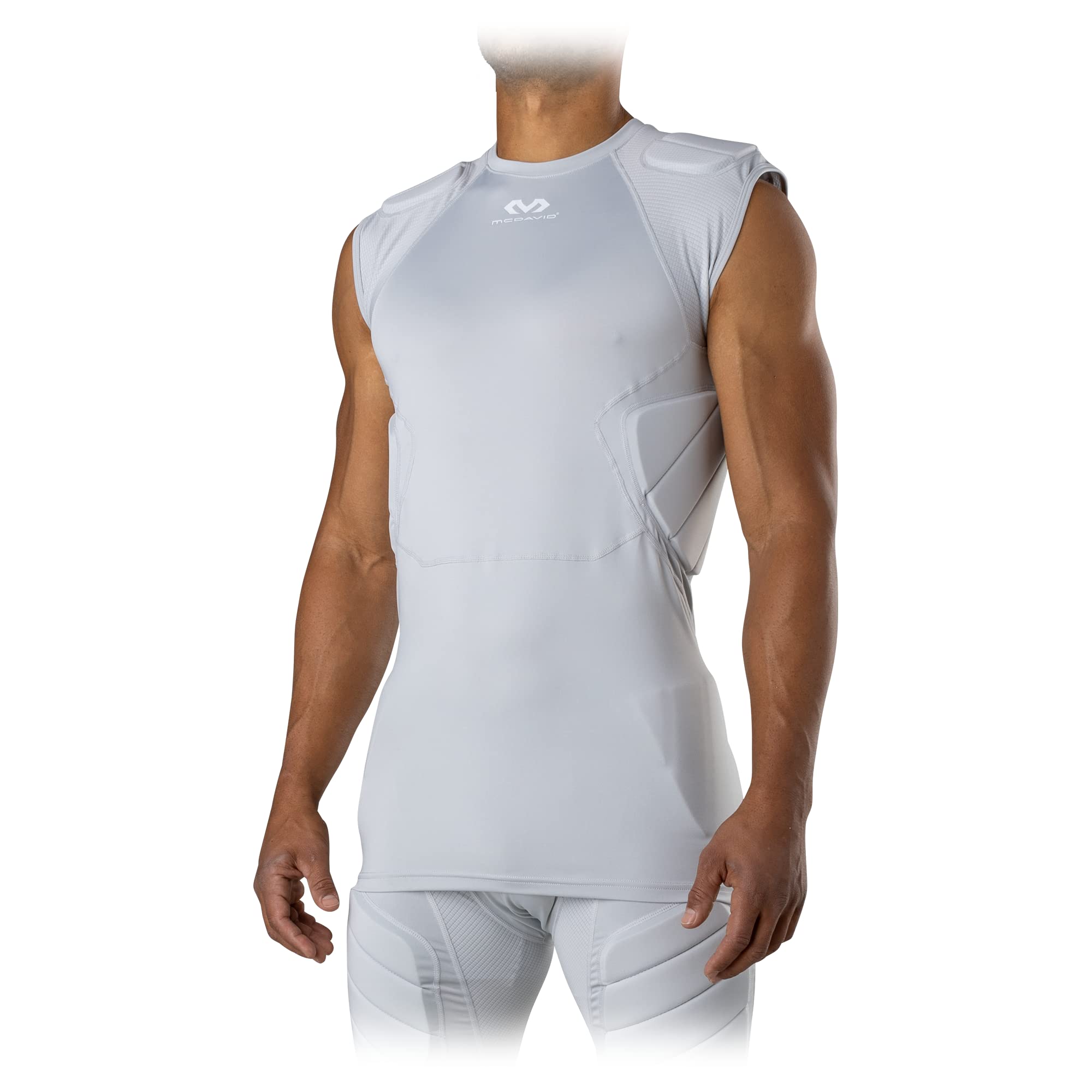 McDavid Mens Integrated 5-Pad Shirt, Comfort & Protection from Hard Objects, Lightweight & Breathable, Football & Lacrosse